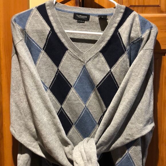 Men’s XL Van Heusen L/S Argyle Sweater - Picture 1 of 3
